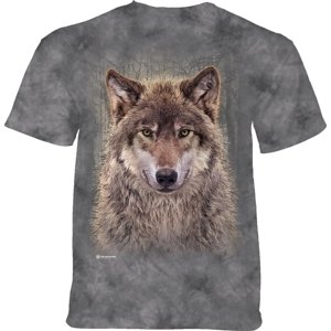 Detské batikované tričko The Mountain Vlk - sivé Veľkosť: XL