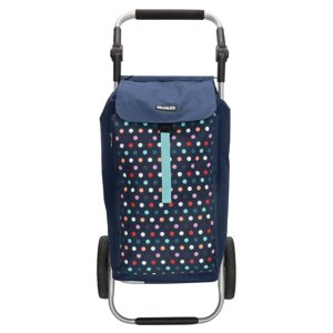 Nákupná taška na kolieskach Beagles Alberic - bodkovaná - navy 41,76L