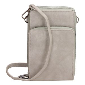 Dámska kabelka na telefón / peňaženka s popruhom cez rameno Beagles Marbella - sivá - na výšku