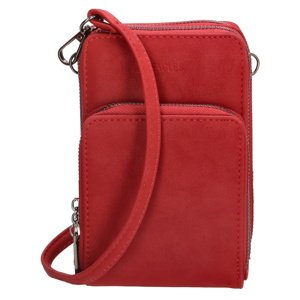 Dámska kabelka na telefón / peňaženka s popruhom cez rameno Beagles Marbella - červená - na výšku