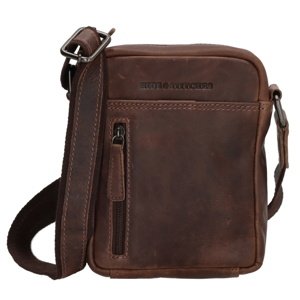 Hide & stitches Japura malá unisex crossbody taška - hnedá - 18 cm