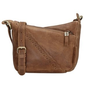 Micmacbags dámska kožená crossbody kabelka Marrakech - hnedá- 4L