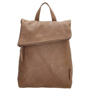 Micmacbags dámsky kožený batoh Marrakech - taupe - 8L