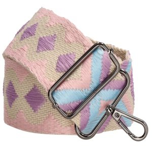 Beagles štýlový popruh na crossbody kabelku 20836F -ružovo fialový - geometrické vzory - strieborné spony