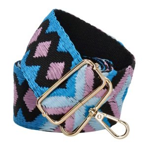 Beagles štýlový popruh na crossbody kabelku 20837D -ružovo modrý - geometrické vzory