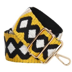 Beagles štýlový popruh na crossbody kabelku 20837E -žlto čierna - geometrické vzory