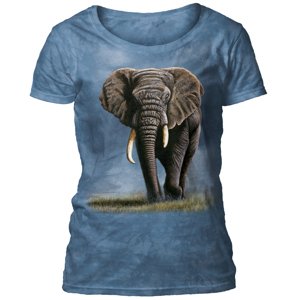 Dámske batikované tričko The Mountain - APPROACHING STORM - slon - modrá Veľkosť: L