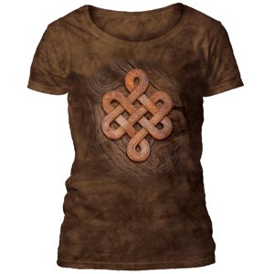Dámske batikované tričko The Mountain - Knots On Knots - hnedé Veľkosť: L