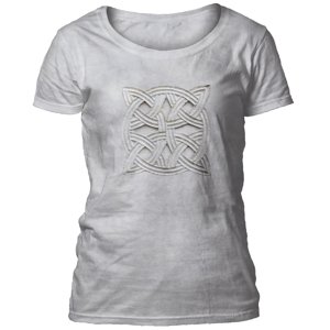 Dámske batikované tričko The Mountain - Stone Knot - sivé Veľkosť: XL