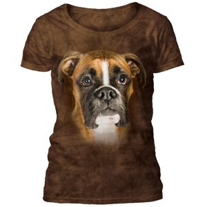 Dámske batikované tričko The Mountain - Begging Boxer - hnedé Veľkosť: L