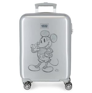 Disney 100 Mickey Mouse small škrupinový kufor - 34L - 38 cm - strieborný