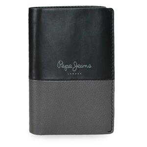 Pepe Jeans Con Monedero vertikálna kožená peňaženka - čierna