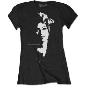 RockOff Dámske bavlnené tričko Amy Winehouse: Portrét - čierne Veľkosť: L