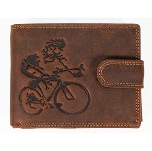Wild Luxusná pánska peňaženka s prackou Cyklista  - hnedá