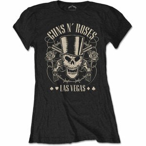 RockOff Guns N' Roses dámske bavlnené tričko: TOP HAT, SKULL & PISTOLS LAS VEGAS - čierne Veľkosť: M
