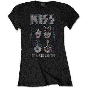 RockOff Kiss Dámske bavlnené tričko: Made For Lovin' You - čierne Veľkosť: L