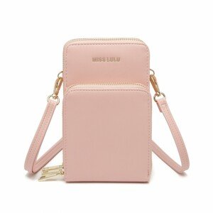 Miss Lulu Kompaktná kabelka na mobil / peňaženka s ramenným popruhom - ružová