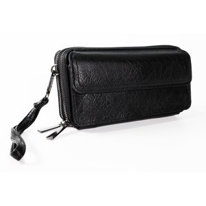 PAOLO BAGS dámska dvojkomorová crossbody taška na mobil a peňaženka v jednom - čierna
