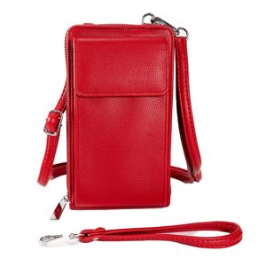 PAOLO BAGS dámska crossbody taška na mobil - červená