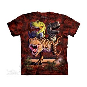 Detské batikované tričko The Mountain Tyranosaurus Rex - červené Veľkosť: L
