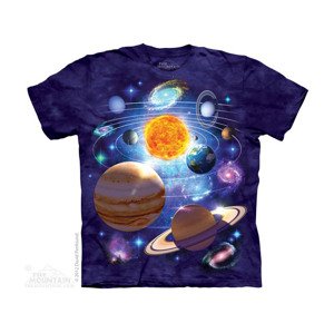 Detské batikované tričko The Mountain Vesmír - modré Veľkosť: S