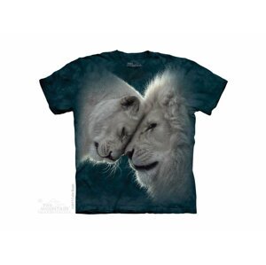 Detské batikované tričko The Mountain láska bielych levov - modré Veľkosť: M