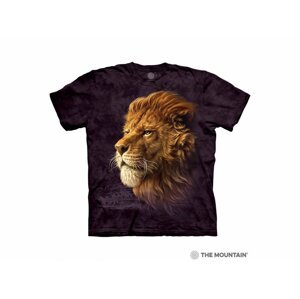 Detské batikované tričko The Mountain Hlava leva krála savany - fialové Veľkosť: XL