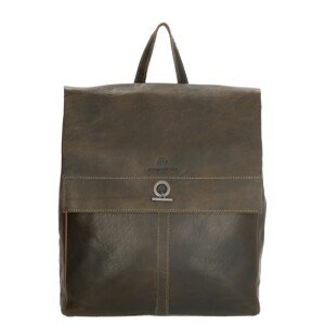 Dámsky laptop batoh z pravej kože Micmacbags Golden Gate - olivový  (13,3 ")