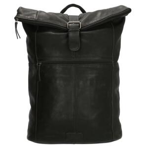 Batoh z pravej kože Old West Paint Rock na notebook 15,6" (38 cm) - čierny - 21 L