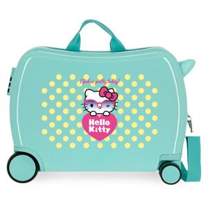 JOUMMABAGS Detský kufor na kolieskach - odrážadlo - Hello Kitty - Pretty Glasses