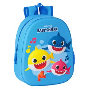 SAFTA predškolský detský batôžtek Baby Shark Pinkfong - 3D potlač - modrý - 8L