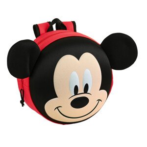 Safta Mickey Mouse predškolský batôžtek okrúhly s ušami - červená - 31 cm