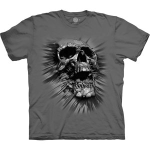 Pánske tričko The Mountain - Lebka trhajúca sa z trička - sivé Veľkosť: M