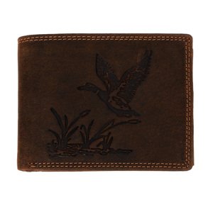 Wild Luxusná lovecká kožená peňaženka s divokou kačkou