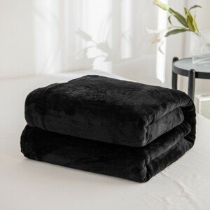 KONO fleecová deka z mikrovlákna 150 cm - čierna