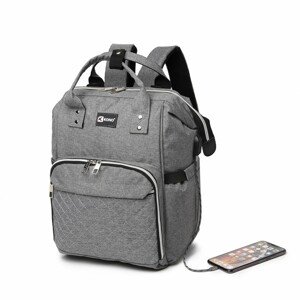 Prebalovací batoh na kočík Kono s USB portom - sivý