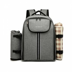 Piknikový batoh s dekou KONO - sivý