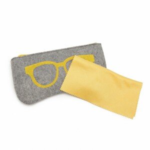 Filcový obal na okuliare KONO Glance - sivo žltý