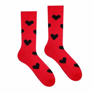 Hesty Veselé ponožky Srdiečka červené Veľkosť: 35-38
