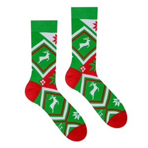 Hesty Veselé ponožky Nórsky zelený vzor Veľkosť: 39-42