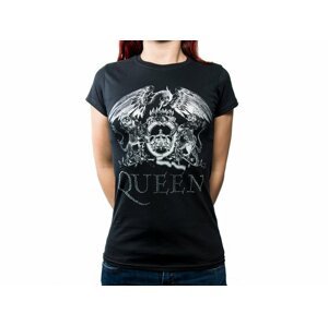 Originálne dámske tričko Queen s kamienkami - čierne Veľkosť: XXL