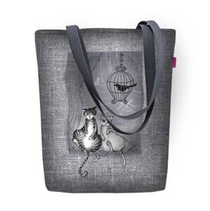 Designová taška na rameno Bertoni Sunny - Two Cats-36x40x2-14L-šedá